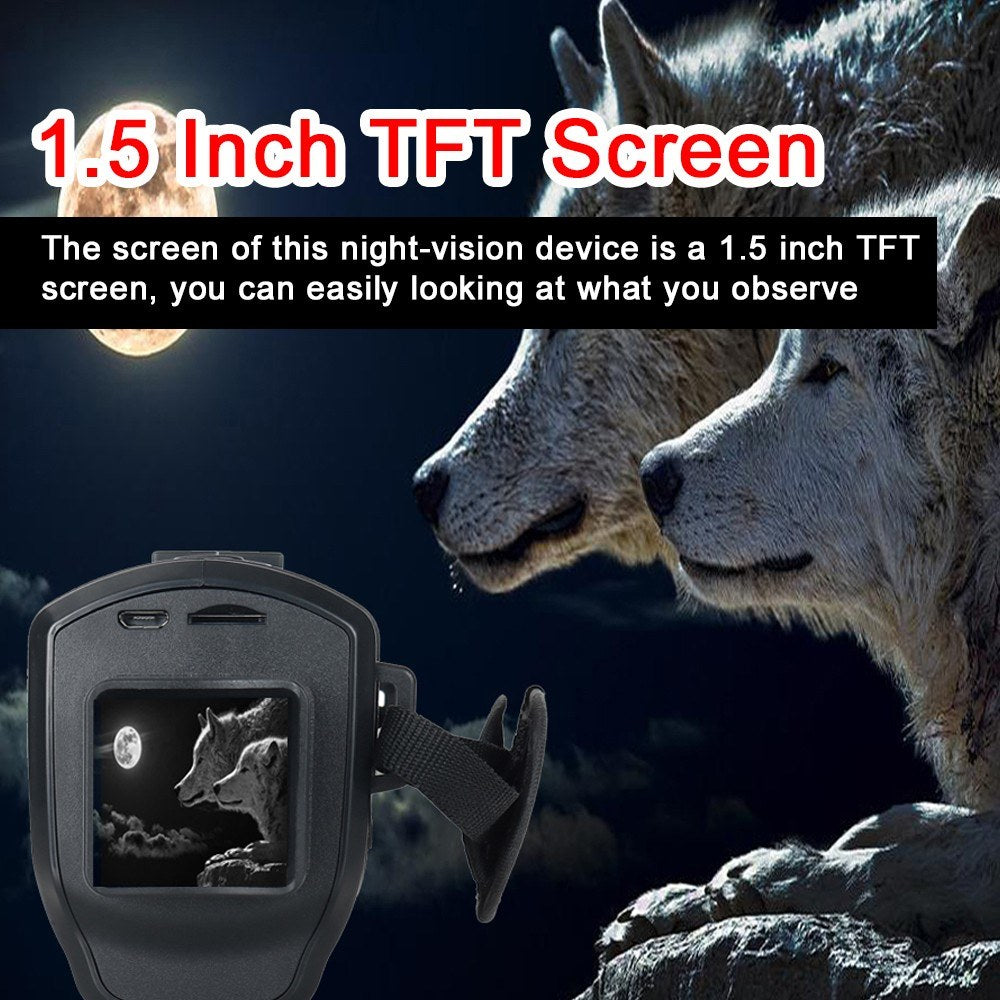 300M Infrared Night Vision Monocular: 5X Zoom, Day/Night Use, Photo/Video Playback for Hunting & Boating