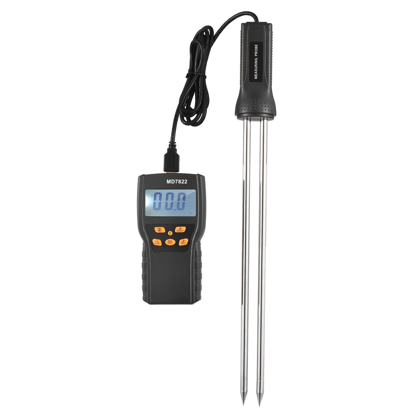 12-Inch Probe LCD Digital Grain Moisture Meter for Wheat, Paddy, Rice & Corn