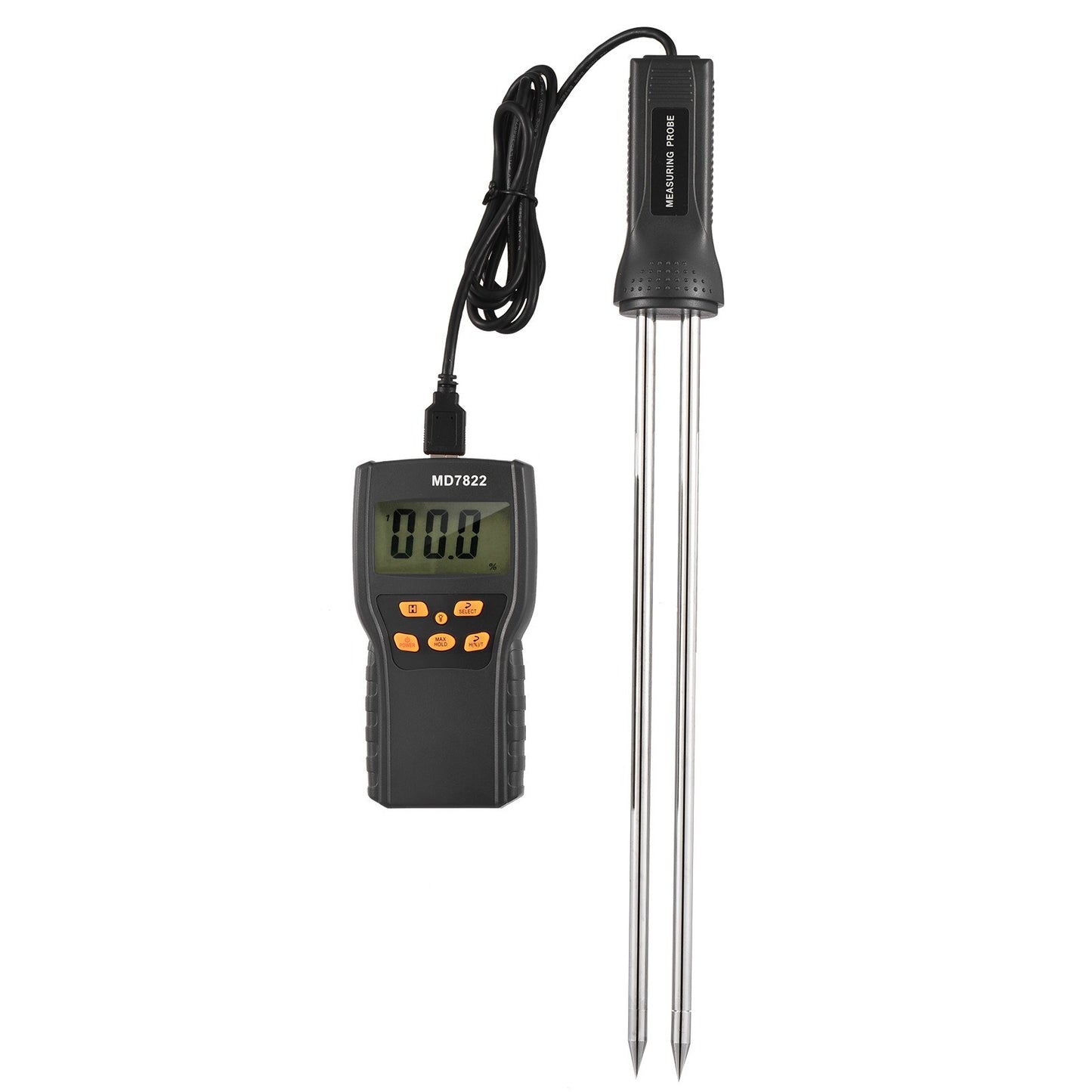 12-Inch Probe LCD Digital Grain Moisture Meter for Wheat, Paddy, Rice & Corn