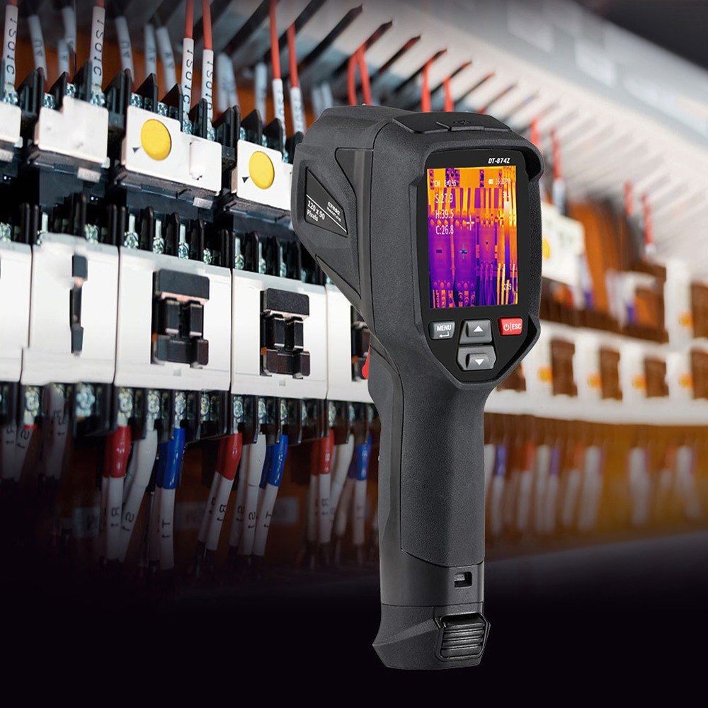 Rechargeable Handheld IR Thermal Camera 120x90, Free Focus 2.4-inch LCD, -4℉~752℉, Auto Tracking with 8GB Card & 8 Palettes, Temp Alarm