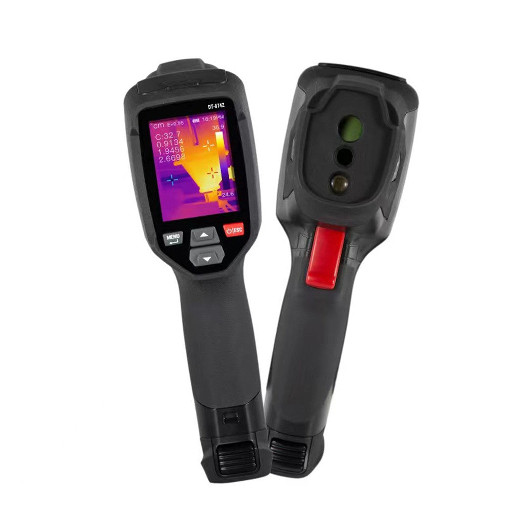 Rechargeable Handheld IR Thermal Camera 120x90, Free Focus 2.4-inch LCD, -4℉~752℉, Auto Tracking with 8GB Card & 8 Palettes, Temp Alarm