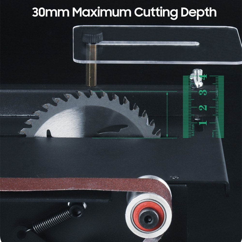150W Mini Bench Saw & Belt Sander - Variable Speed Table Saw, 30mm Cutting Depth, DIY Benchtop Sanding Machine (Luxury)