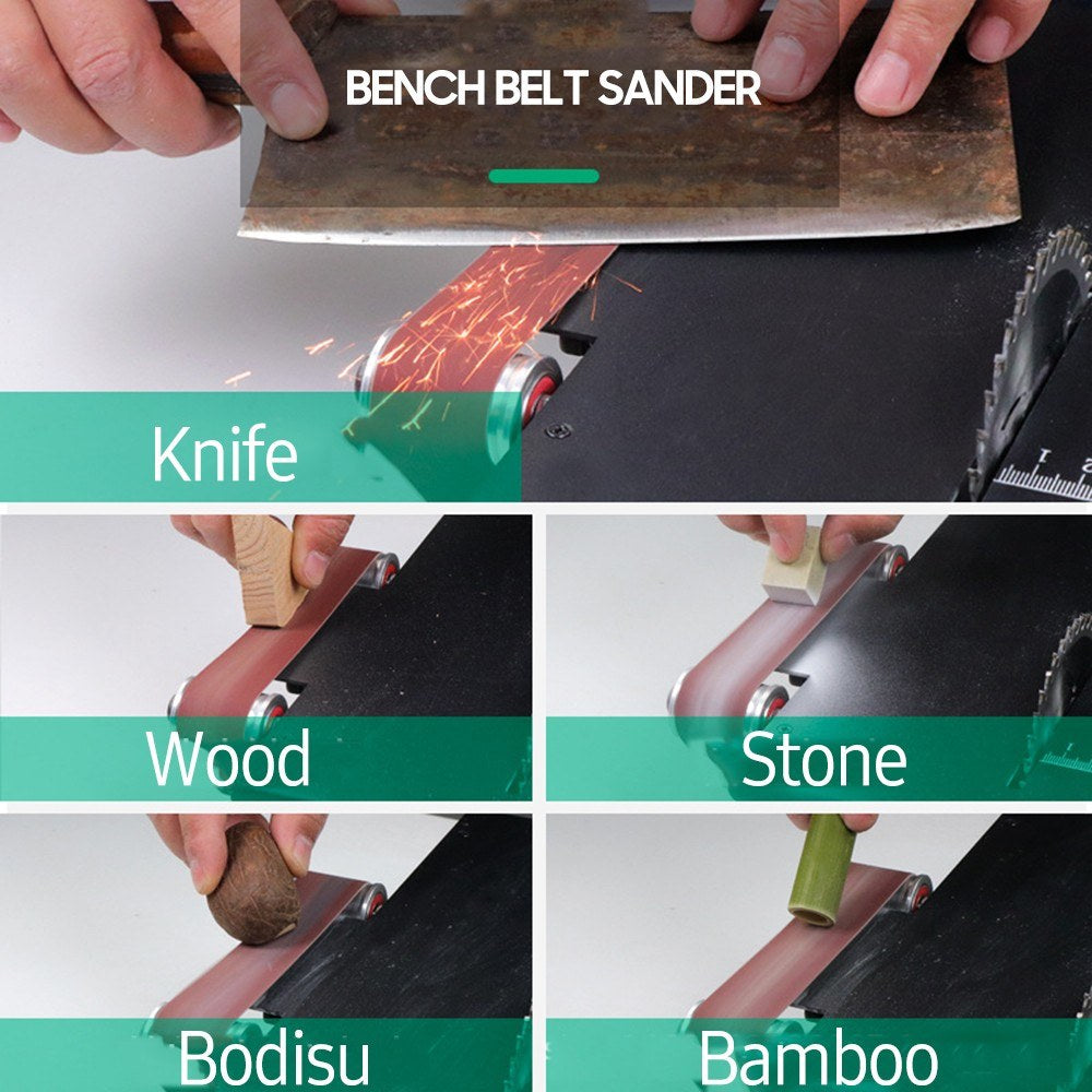 150W Mini Bench Saw & Belt Sander - Variable Speed Table Saw, 30mm Cutting Depth, DIY Benchtop Sanding Machine (Luxury)