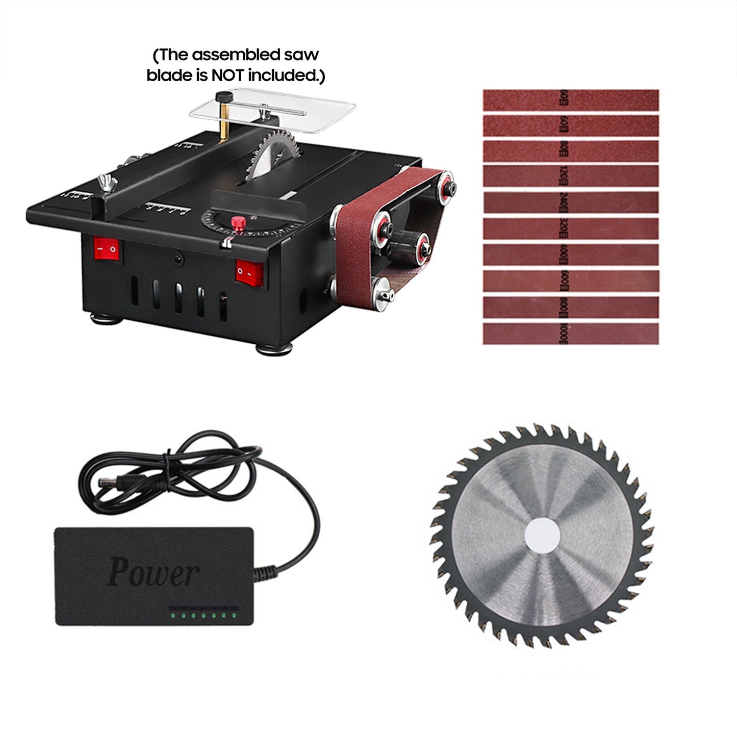 150W Mini Bench Saw & Belt Sander - Variable Speed Table Saw, 30mm Cutting Depth, DIY Benchtop Sanding Machine (Luxury)