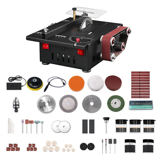 150W Mini Bench Saw & Belt Sander - Variable Speed Table Saw, 30mm Cutting Depth, DIY Benchtop Sanding Machine (Luxury)