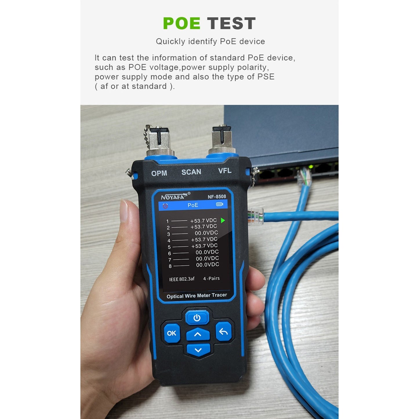 NOYAFA LCD Digital Optical Wire Tracer & Network Cable Tester