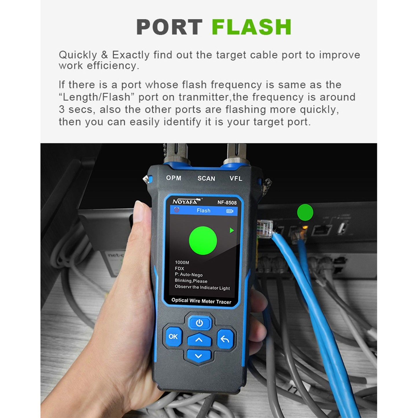 NOYAFA LCD Digital Optical Wire Tracer & Network Cable Tester
