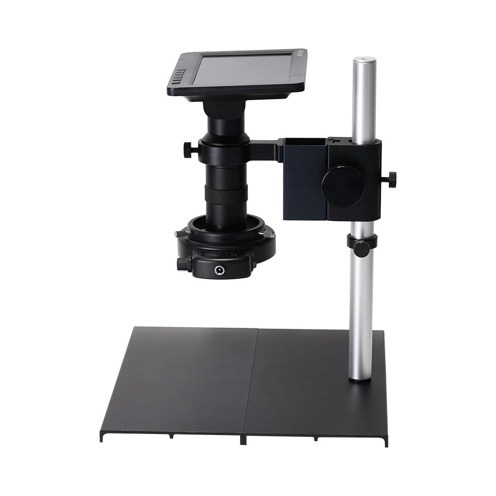 26MP 1080P 7 LCD Video Microscope with 150X C-Mount Lens, Metal Stand, Adjustable LED Ring Light for Professional Repairs