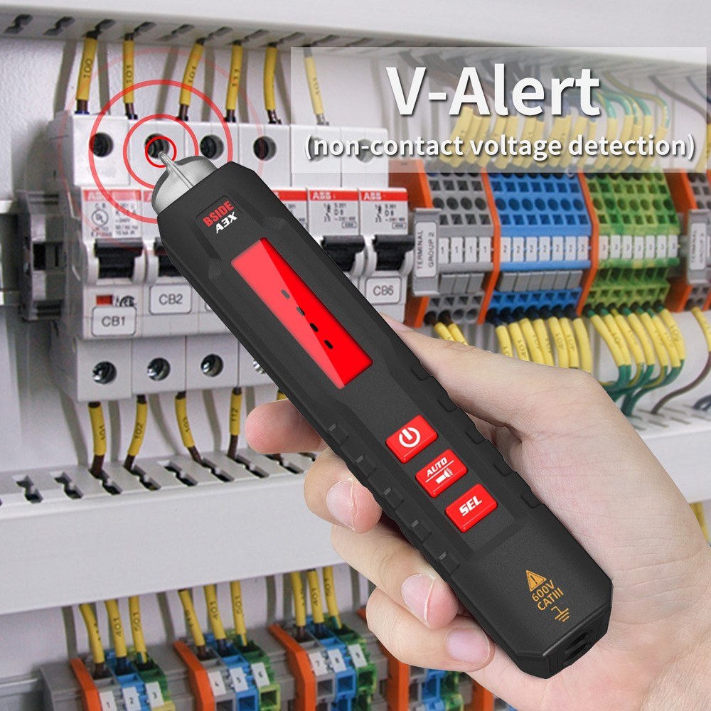 Portable Pen-Type Digital Multimeter with 1.9-Inch Bicolor Screen - TRMS Voltage, Capacitance, Resistance, Frequency, Diode, Continuity, Temperature, NCV Measurement
