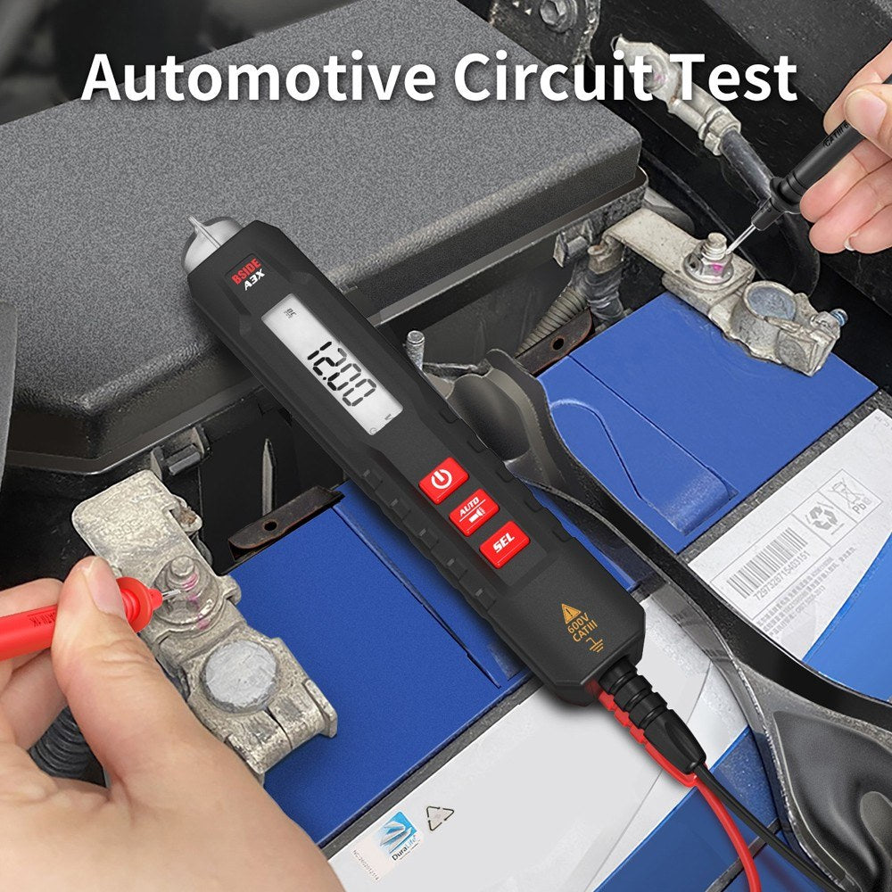 Portable Pen-Type Digital Multimeter with 1.9-Inch Bicolor Screen - TRMS Voltage, Capacitance, Resistance, Frequency, Diode, Continuity, Temperature, NCV Measurement