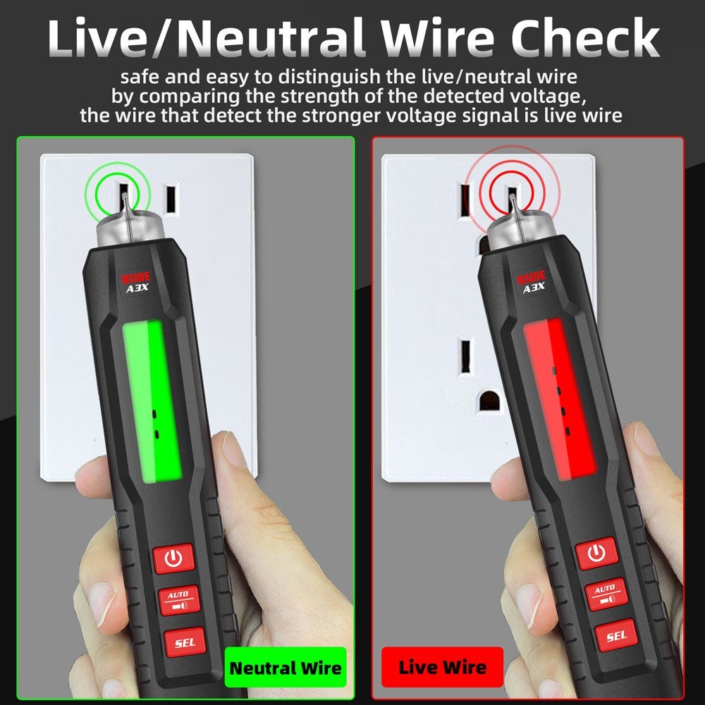 Portable Pen-Type Digital Multimeter with 1.9-Inch Bicolor Screen - TRMS Voltage, Capacitance, Resistance, Frequency, Diode, Continuity, Temperature, NCV Measurement