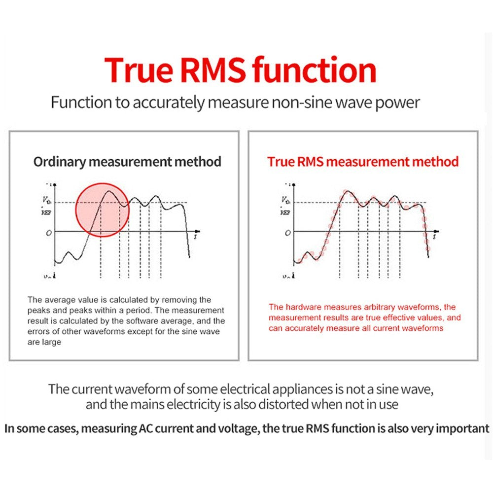 Portable Pen-Type Digital Multimeter with 1.9-Inch Bicolor Screen - TRMS Voltage, Capacitance, Resistance, Frequency, Diode, Continuity, Temperature, NCV Measurement