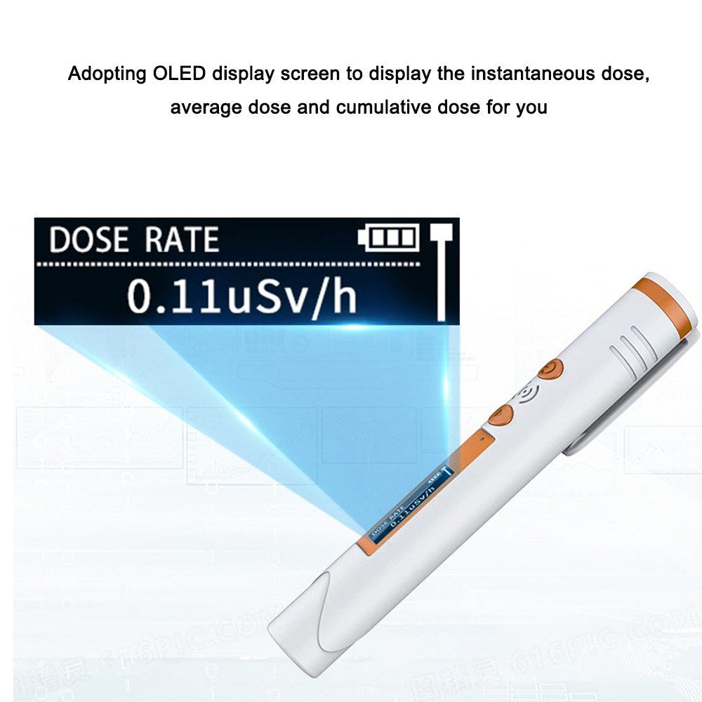 Portable Nuclear Radiation Detector Pen - Geiger Counter with Alarm & Dose Rate Measurement