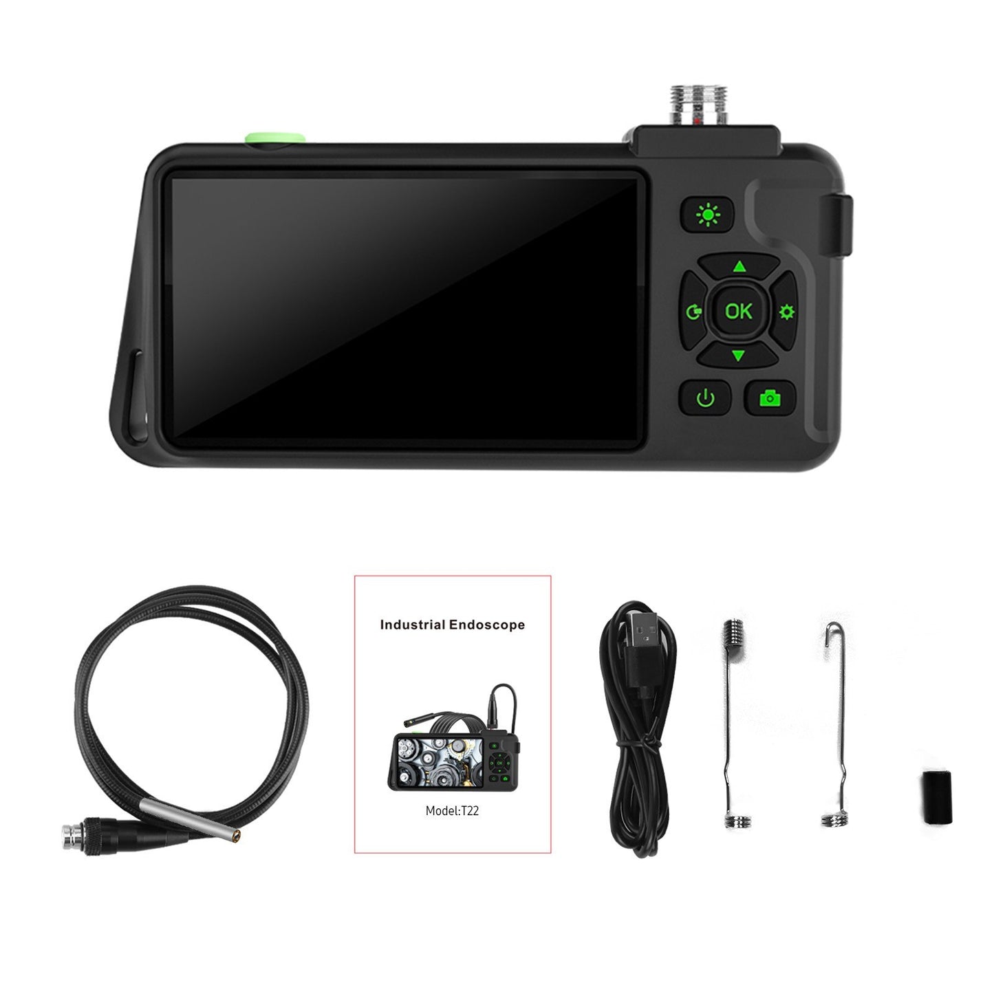 4.5-inch IPS Industrial Endoscope, 1080P HD Borescope Camera with 6 LEDs, IP67 Waterproof, TF Card Slot