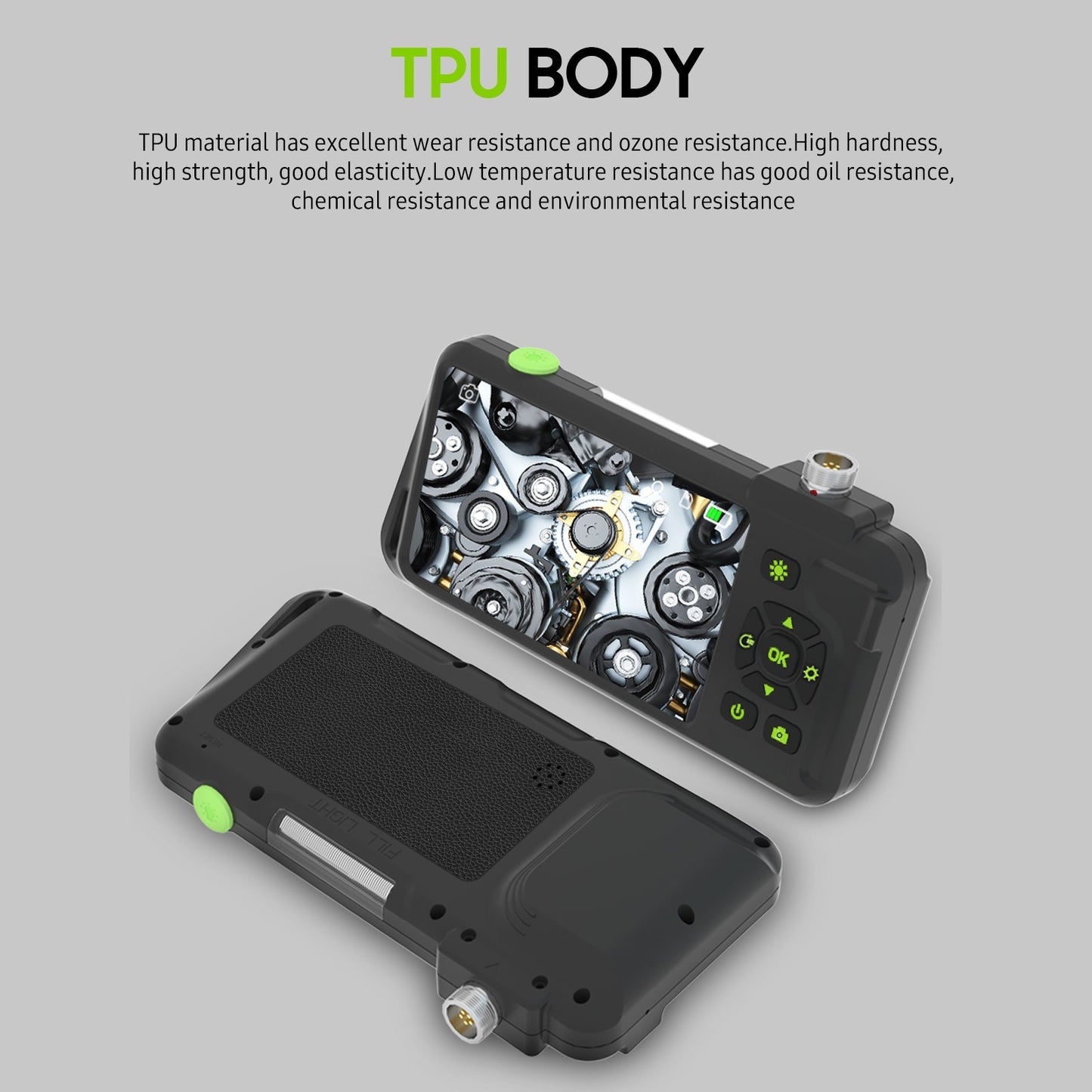 4.5-inch IPS Industrial Endoscope, 1080P HD Borescope Camera with 6 LEDs, IP67 Waterproof, TF Card Slot