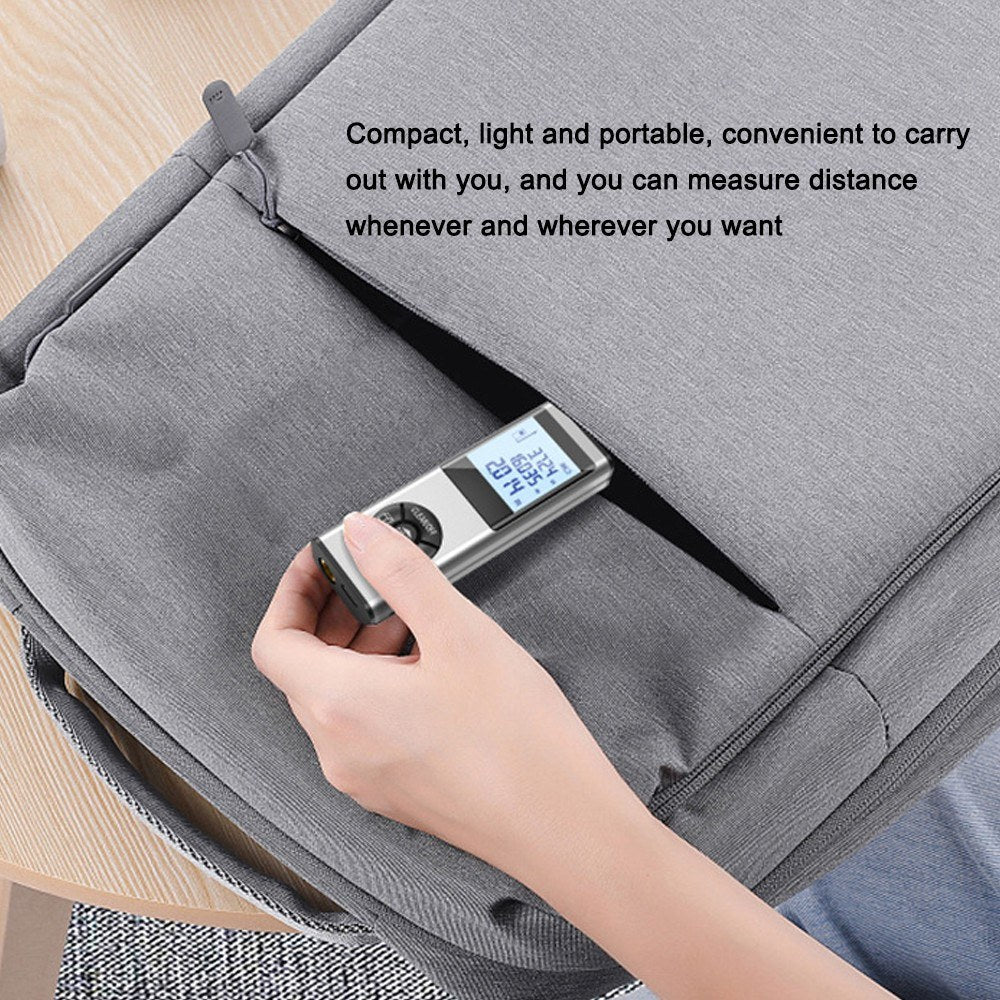 Laser Rangefinder Distance Meter with LCD Backlight - Handheld Measurement Tool for Area & Volume Surveying