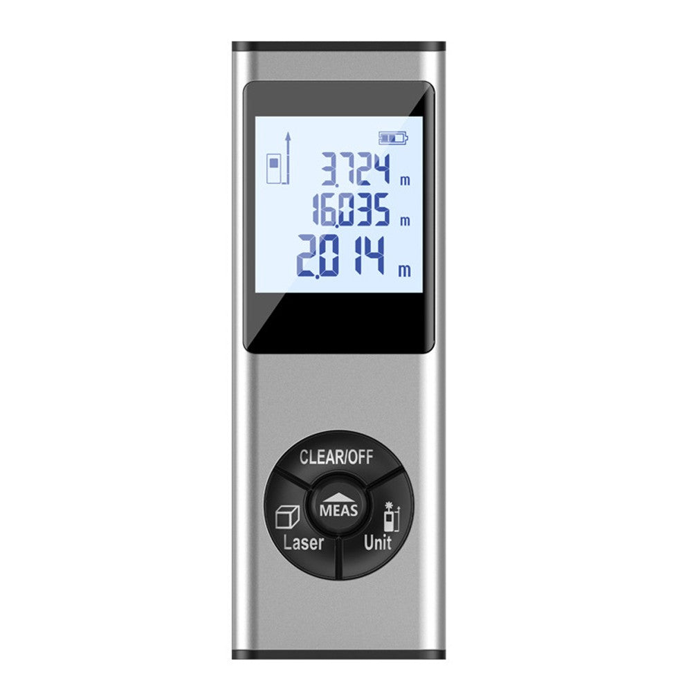 Laser Rangefinder Distance Meter with LCD Backlight - Handheld Measurement Tool for Area & Volume Surveying