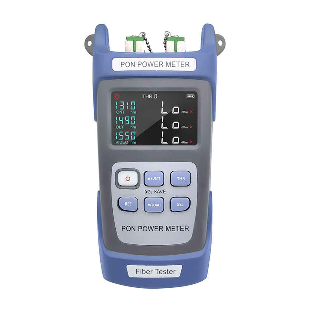 PON Power Meter Optical Fiber Tester with 10 Data Storage for 1310/1490/1550nm Video FTTX ONT OLT Signal Measurement
