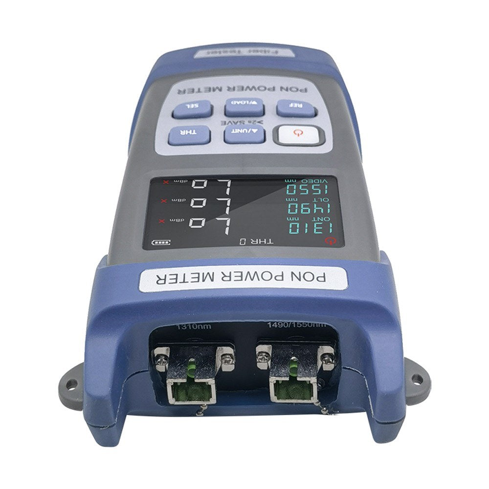 PON Power Meter Optical Fiber Tester with 10 Data Storage for 1310/1490/1550nm Video FTTX ONT OLT Signal Measurement