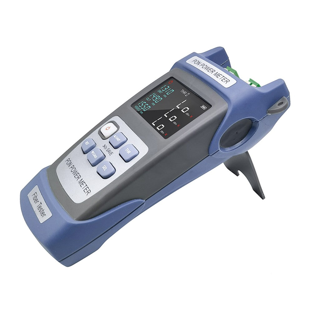 PON Power Meter Optical Fiber Tester with 10 Data Storage for 1310/1490/1550nm Video FTTX ONT OLT Signal Measurement