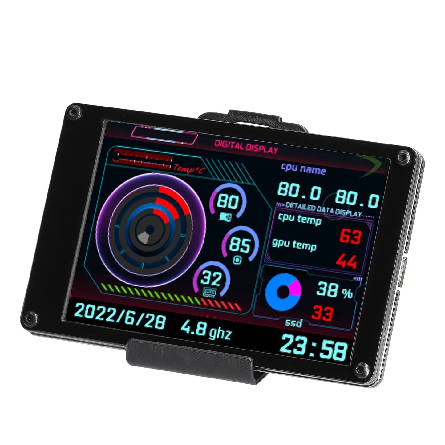 3.5 Inch IPS LCD Monitor Display for CPU/GPU Monitoring - Supports Raspberry Pi, Windows, Linux