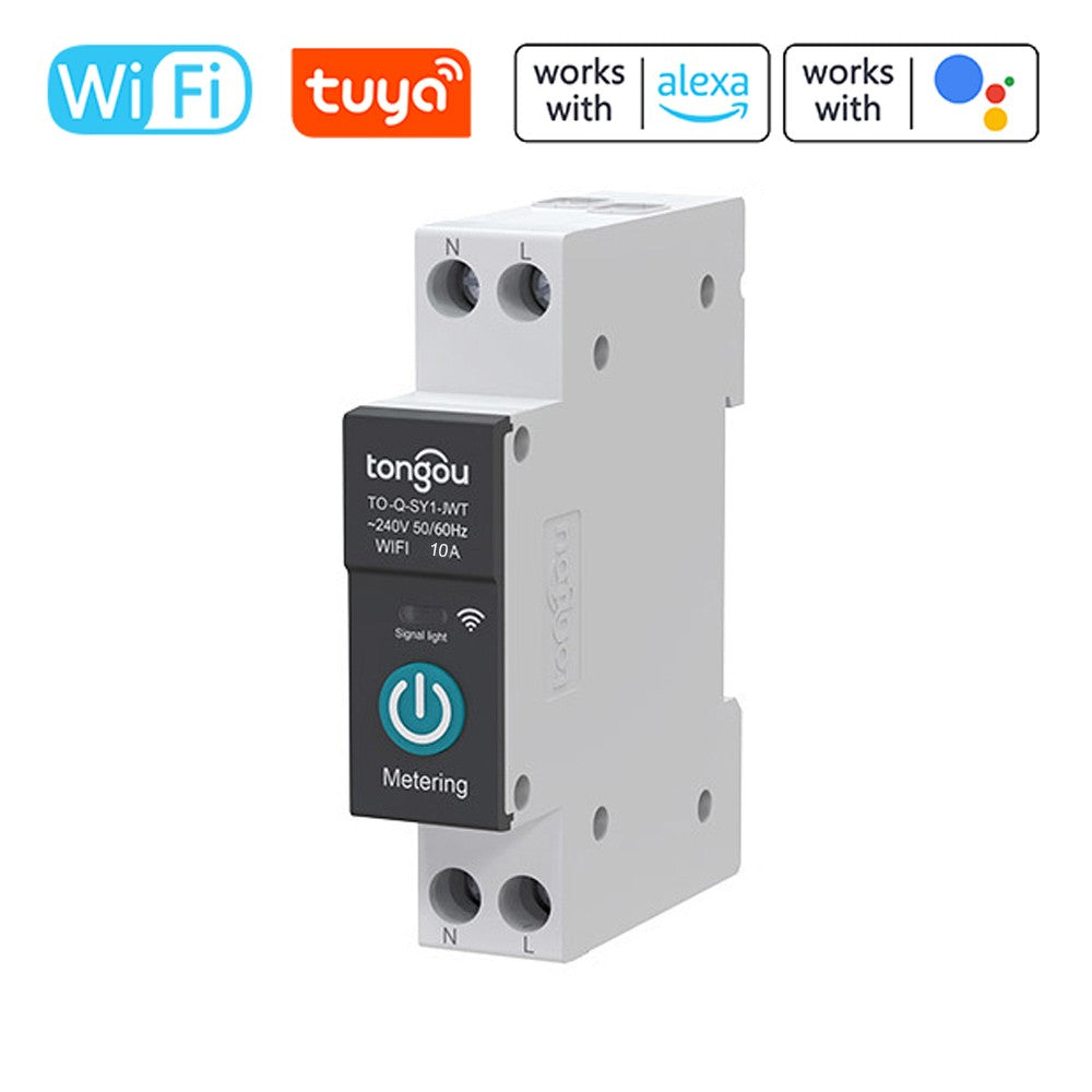 Smart WiFi Circuit Breaker with Remote Control, Alexa & Google Home Compatible, 1P-10A