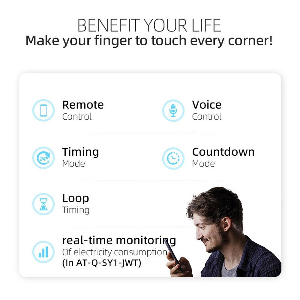 Smart WiFi Circuit Breaker with Remote Control, Alexa & Google Home Compatible, 1P-10A