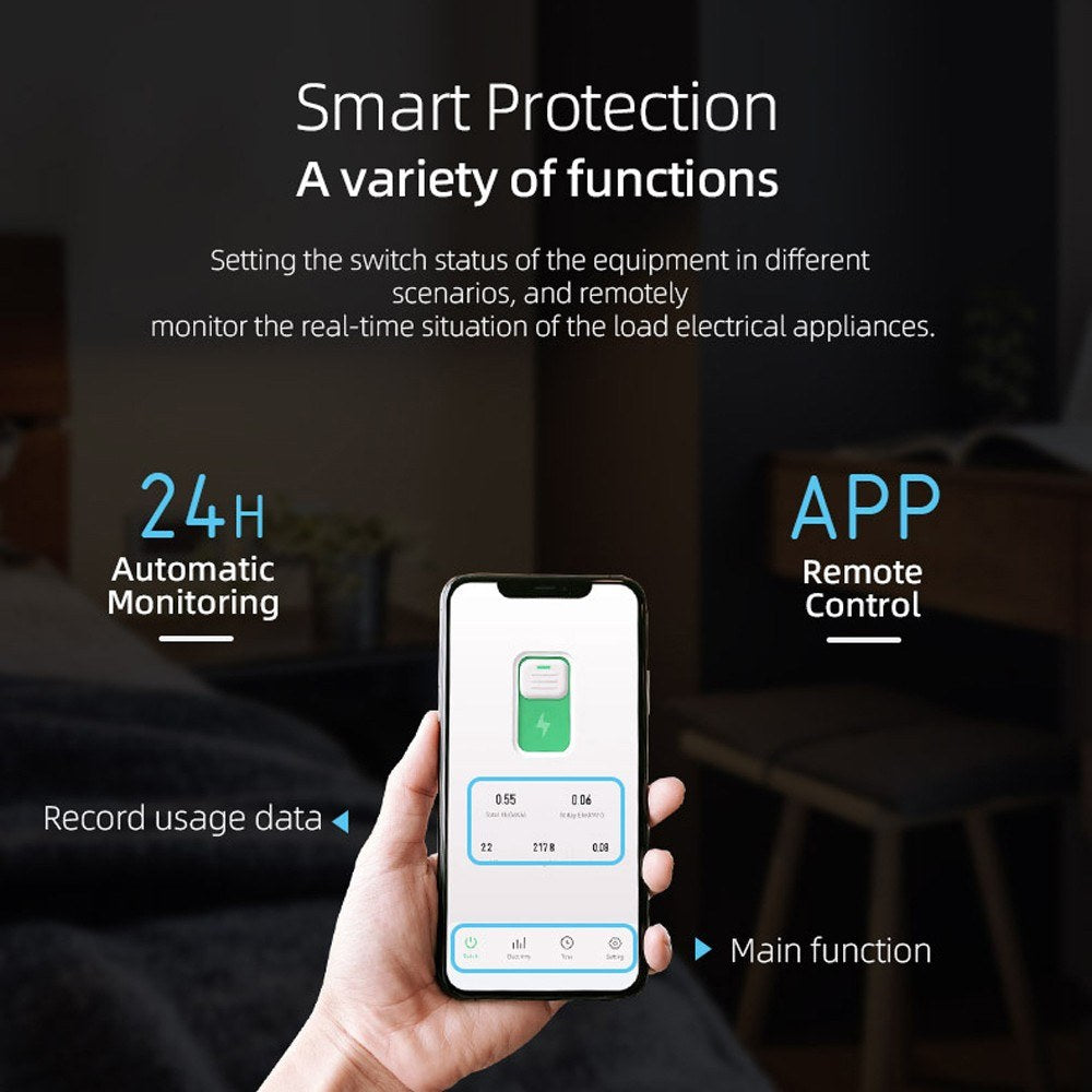 Smart WiFi Circuit Breaker with Remote Control, Alexa & Google Home Compatible, 1P-10A