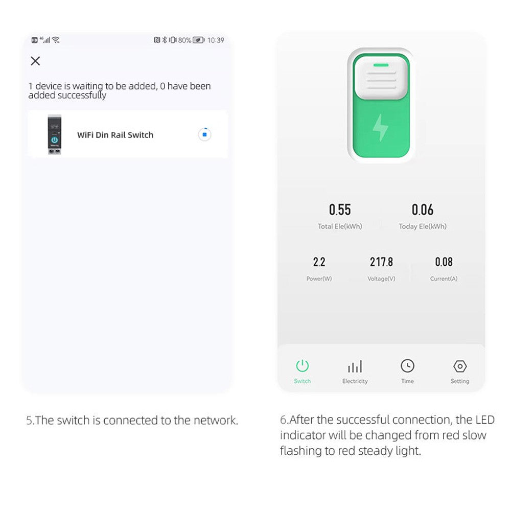 Smart WiFi Circuit Breaker with Remote Control, Alexa & Google Home Compatible, 1P-10A