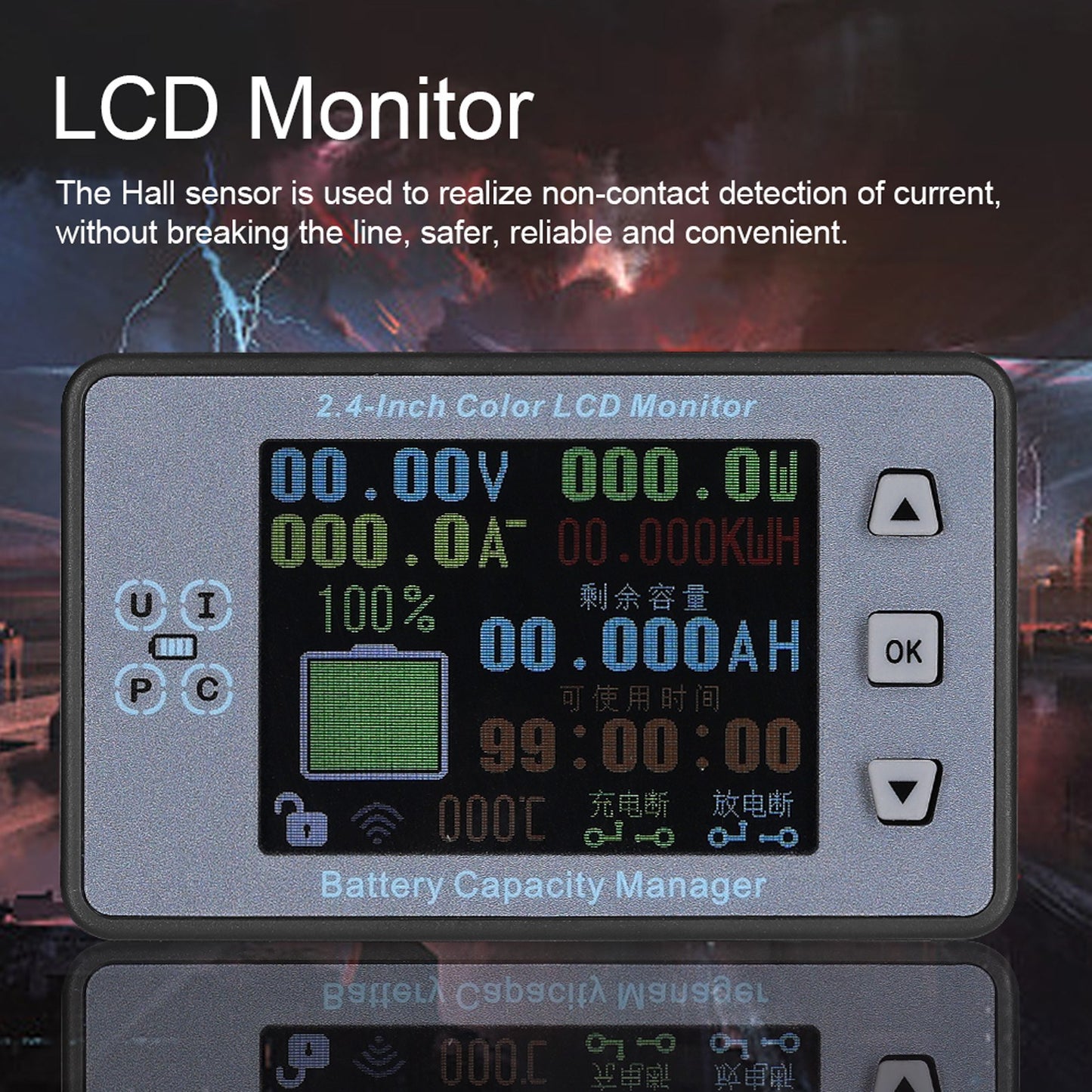 Wireless 2.4 Inch Battery Monitor: Voltage, Amperage & Capacity Tester