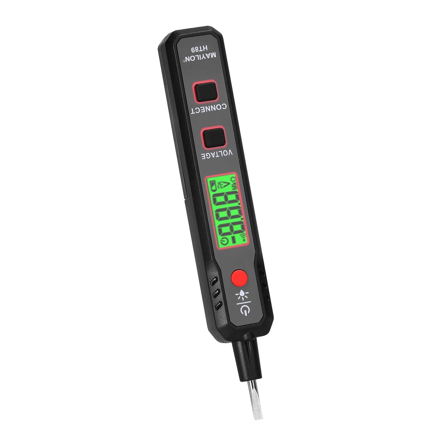 Electric Test Pen with LCD Display: AC12-300V Voltage Tester, Live/Zero Wire Detector, Cable Breakpoint Finder, Flashlight & Sound/Light Alarm