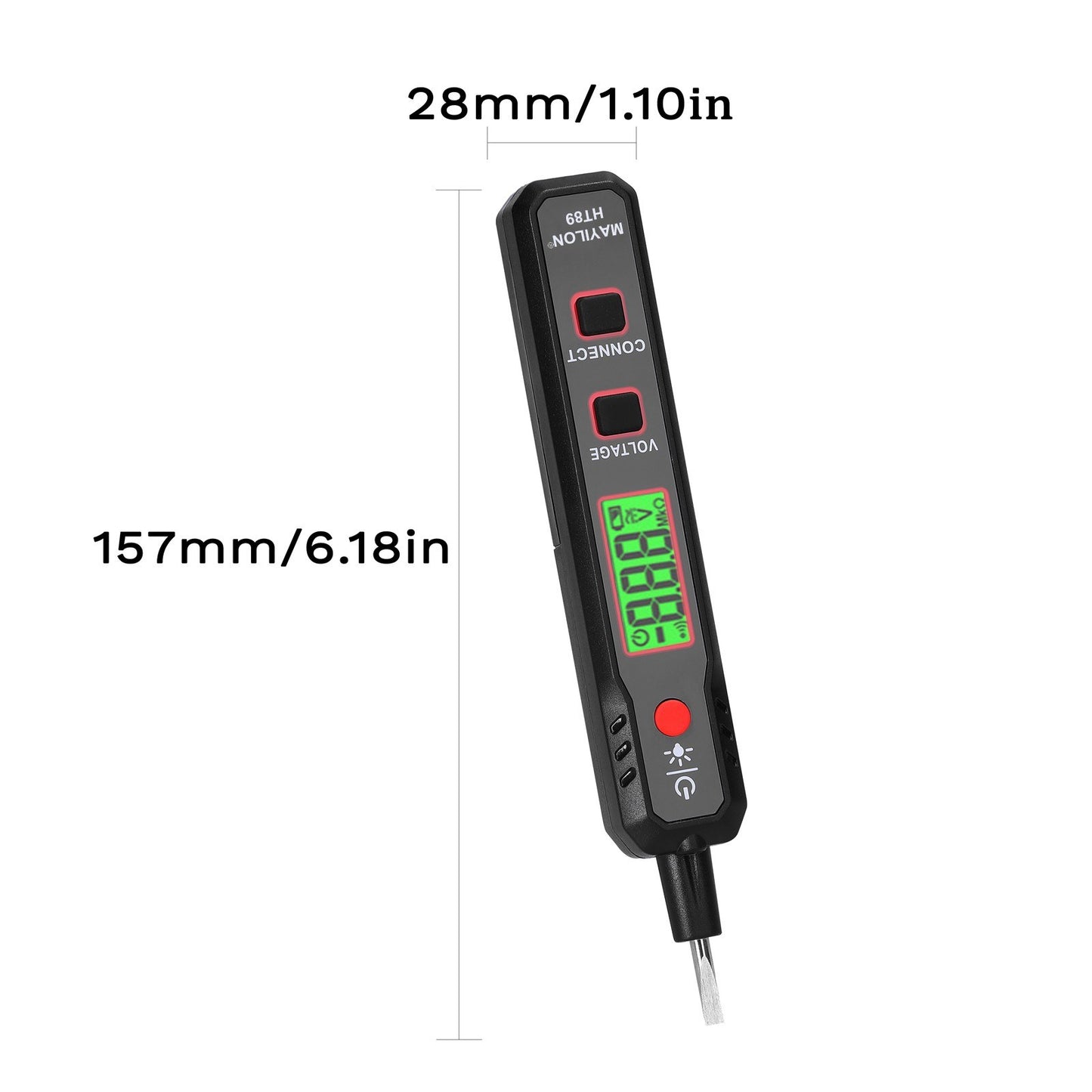 Electric Test Pen with LCD Display: AC12-300V Voltage Tester, Live/Zero Wire Detector, Cable Breakpoint Finder, Flashlight & Sound/Light Alarm
