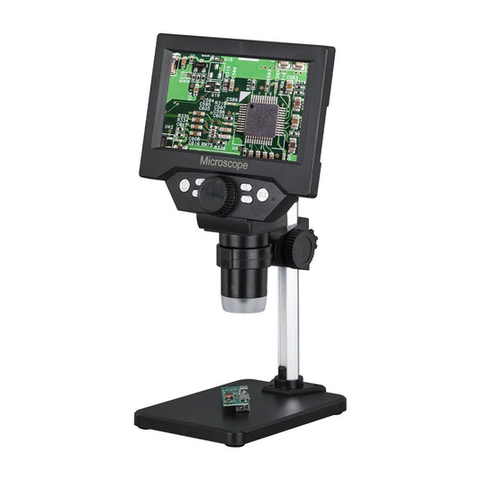 5.5 LCD Display Electron Microscope 10MP Industrial Digital Microscope 1000x Magnification with 8 LED Adjustable Lights, Photo/Video Playback, Screen Saver, Auto Shutdown, and Memory Card Function