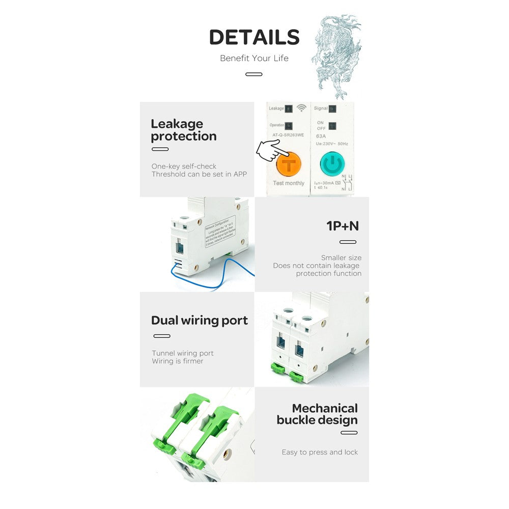 Smart WiFi Circuit Breaker 1P DIN Rail Switch, Ewelink APP, Alexa & Google Assistant Compatible for Home Automation