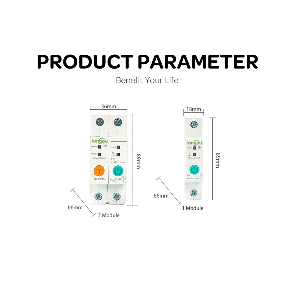 Smart WiFi Circuit Breaker 1P DIN Rail Switch, Ewelink APP, Alexa & Google Assistant Compatible for Home Automation