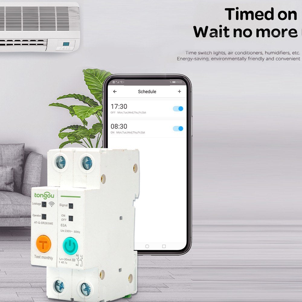 Smart WiFi Circuit Breaker 1P DIN Rail Switch, Ewelink APP, Alexa & Google Assistant Compatible for Home Automation