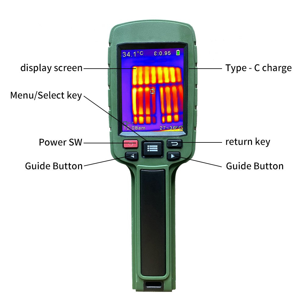 Portable JD-108 Infrared Thermal Imager Camera, 160x120 Color Display, Handheld Temperature Detector