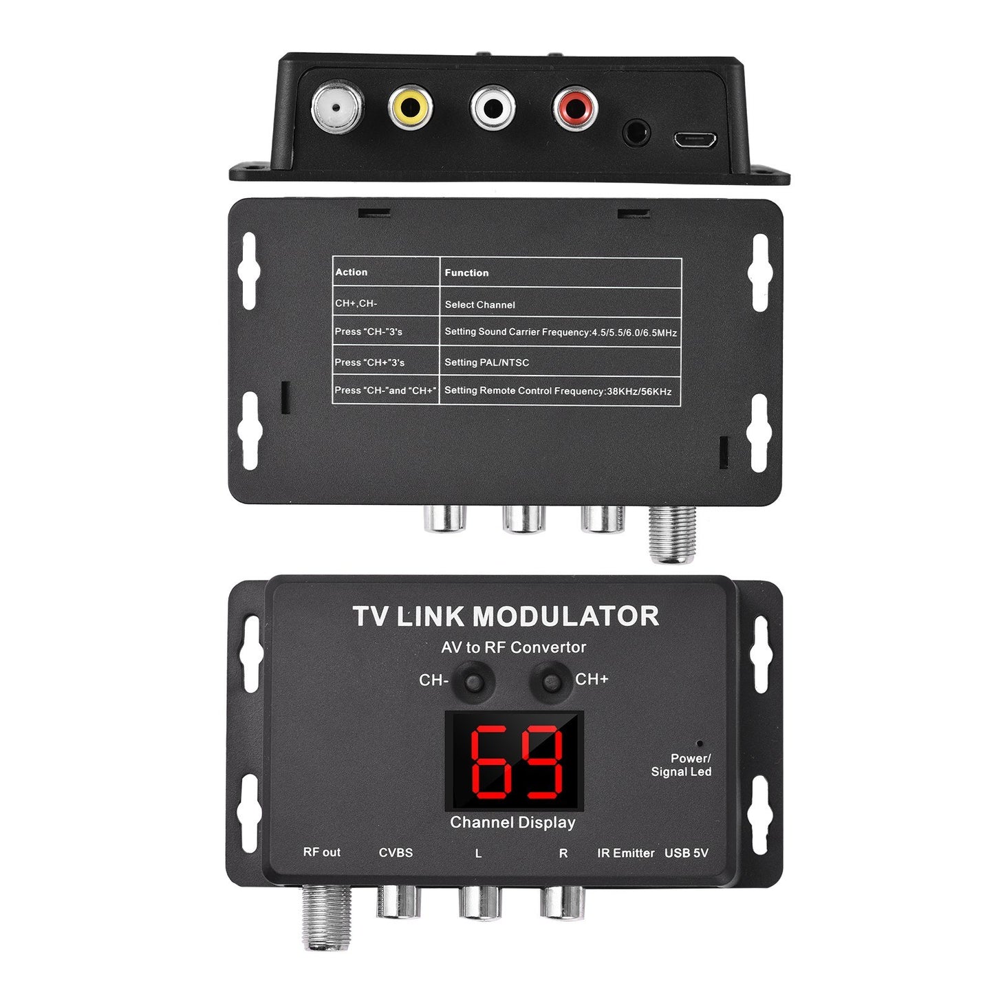 TM80 TV Link AV to RF Modulator Converter