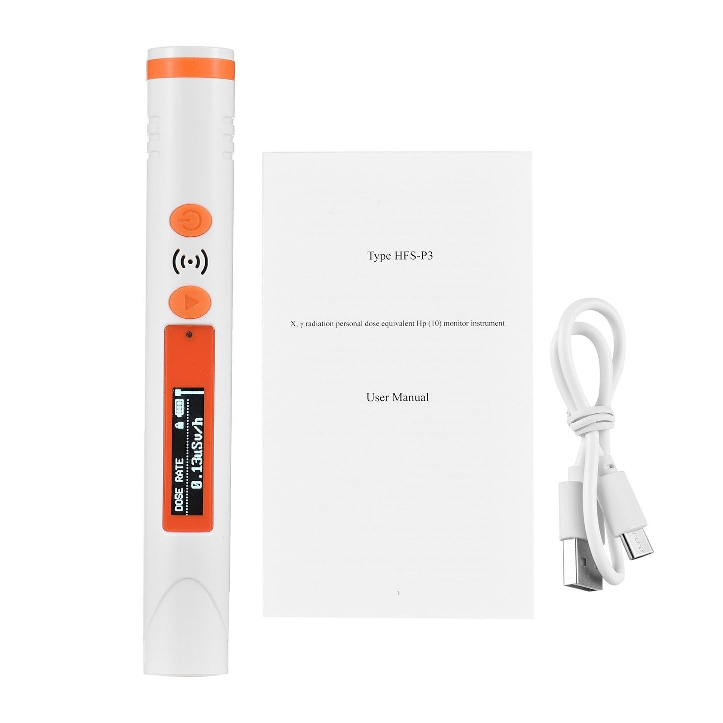 Portable Geiger Counter Nuclear Radiation Detector with Sound & Light Alarm - Measures Cumulative, Instantaneous & Average Dose Rates for X, Y, Beta Rays
