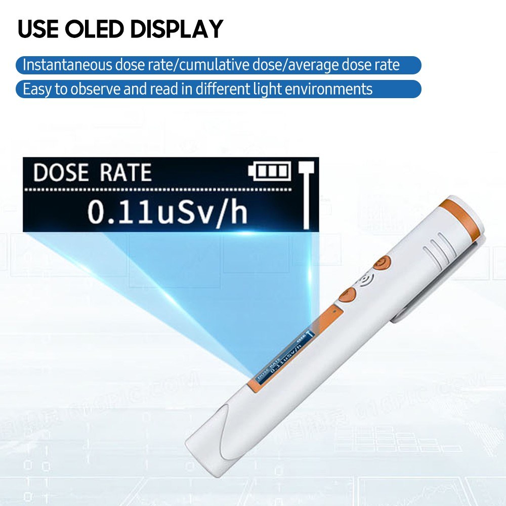 Portable Geiger Counter Nuclear Radiation Detector with Sound & Light Alarm - Measures Cumulative, Instantaneous & Average Dose Rates for X, Y, Beta Rays