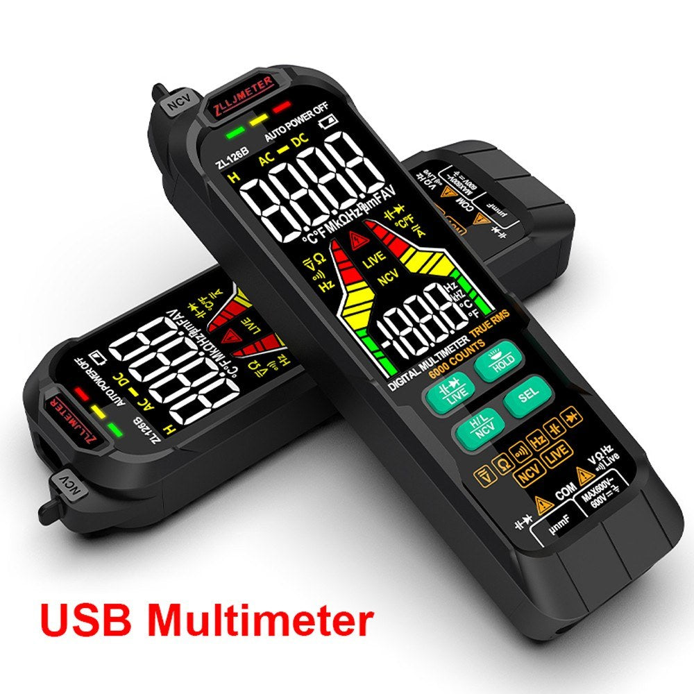 Professional Digital Multimeter True RMS AC/DC Voltage Capacitance Temp Tester