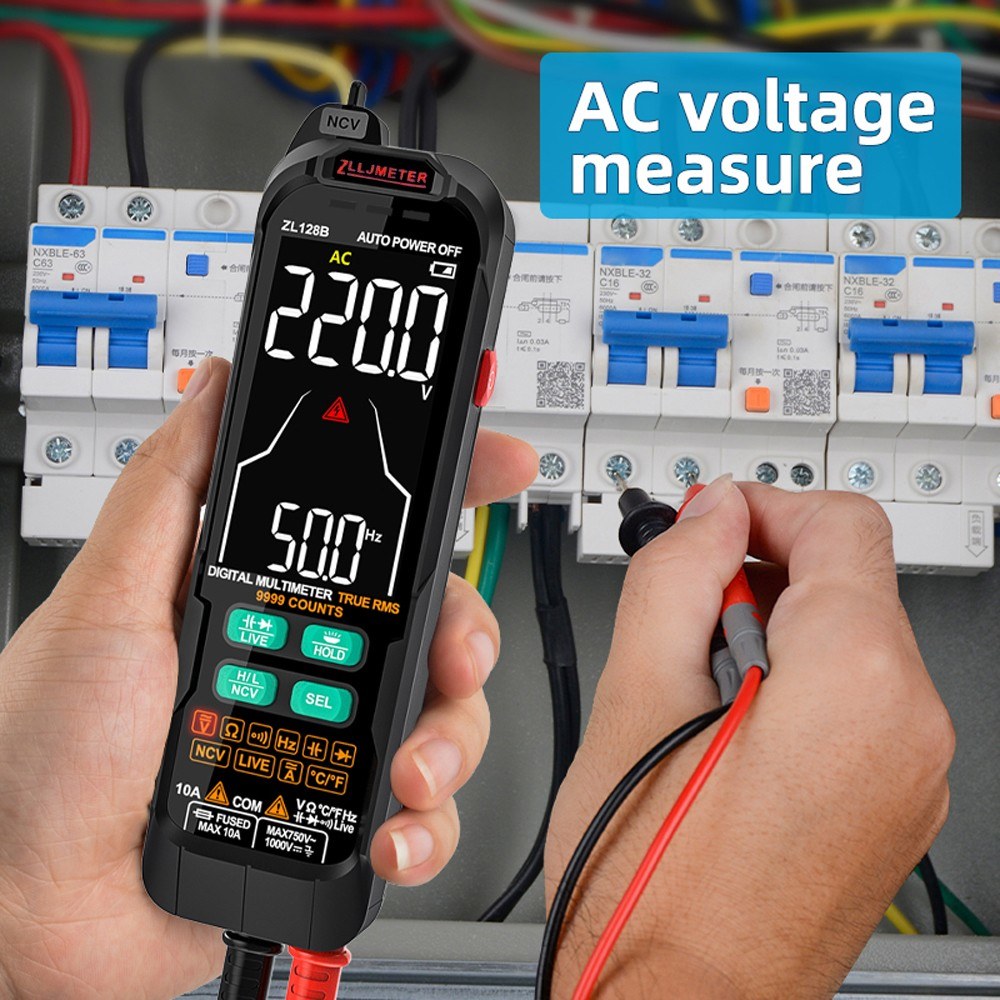 Professional Digital Multimeter True RMS AC/DC Voltage Capacitance Temp Tester