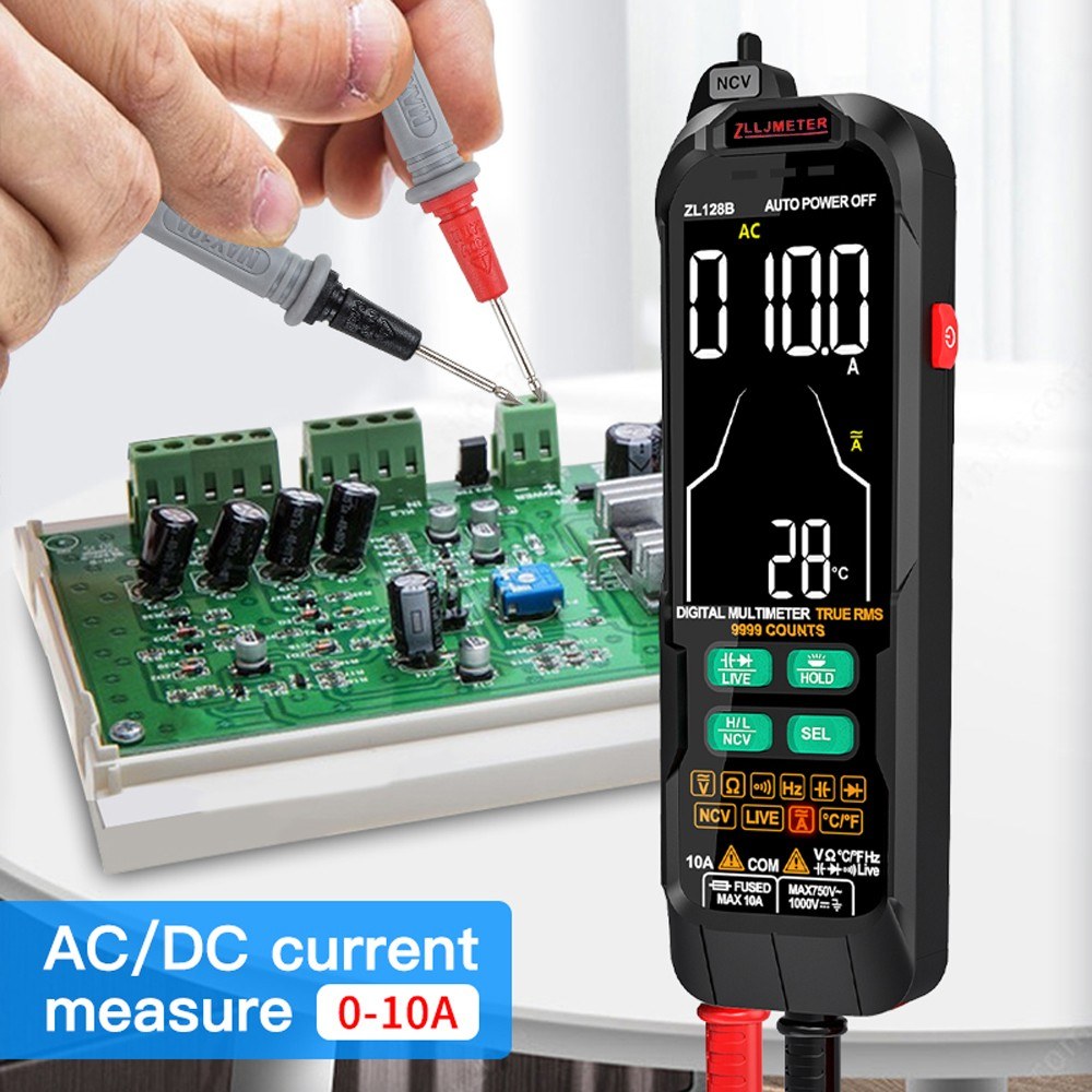 Professional Digital Multimeter True RMS AC/DC Voltage Capacitance Temp Tester