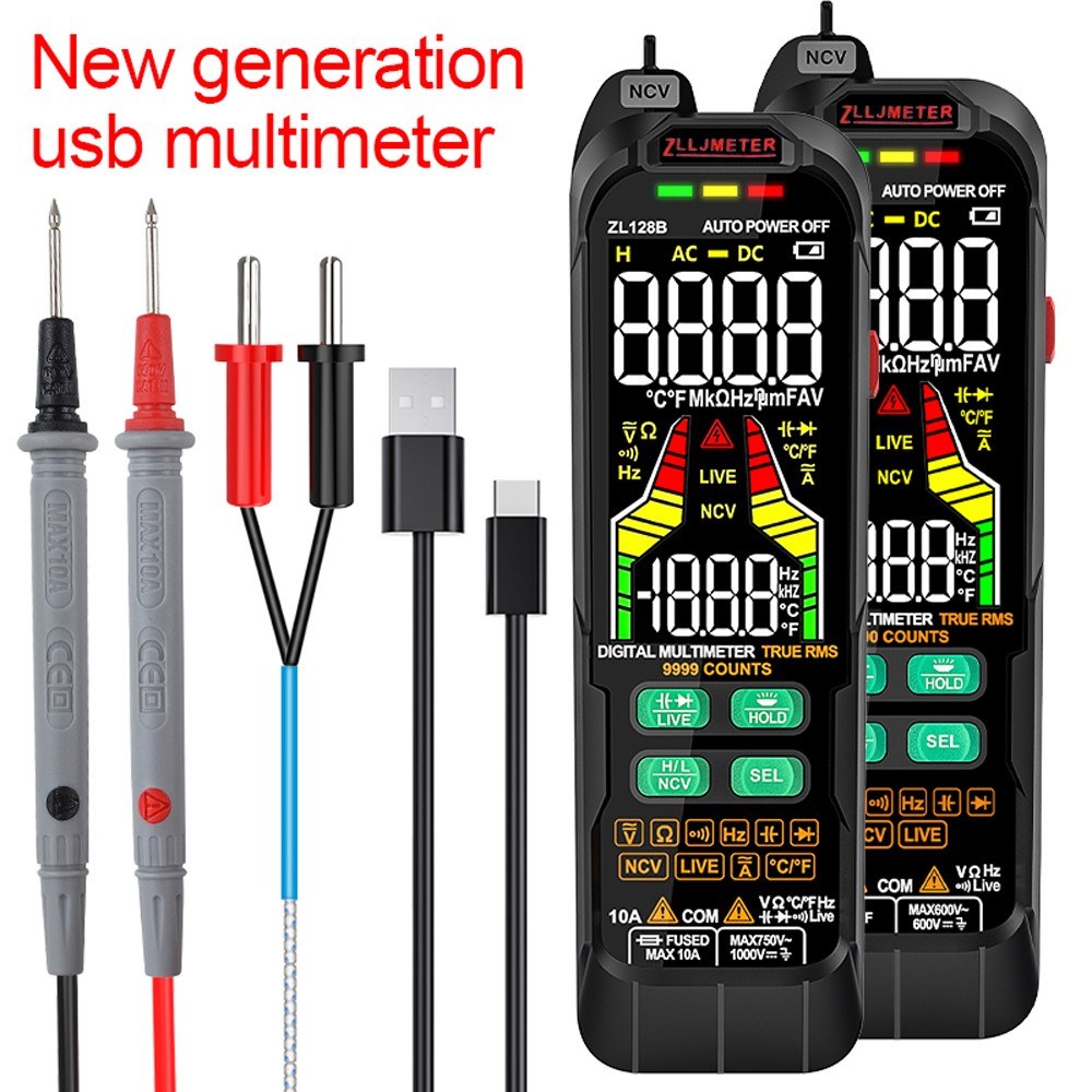 Professional Digital Multimeter True RMS AC/DC Voltage Capacitance Temp Tester