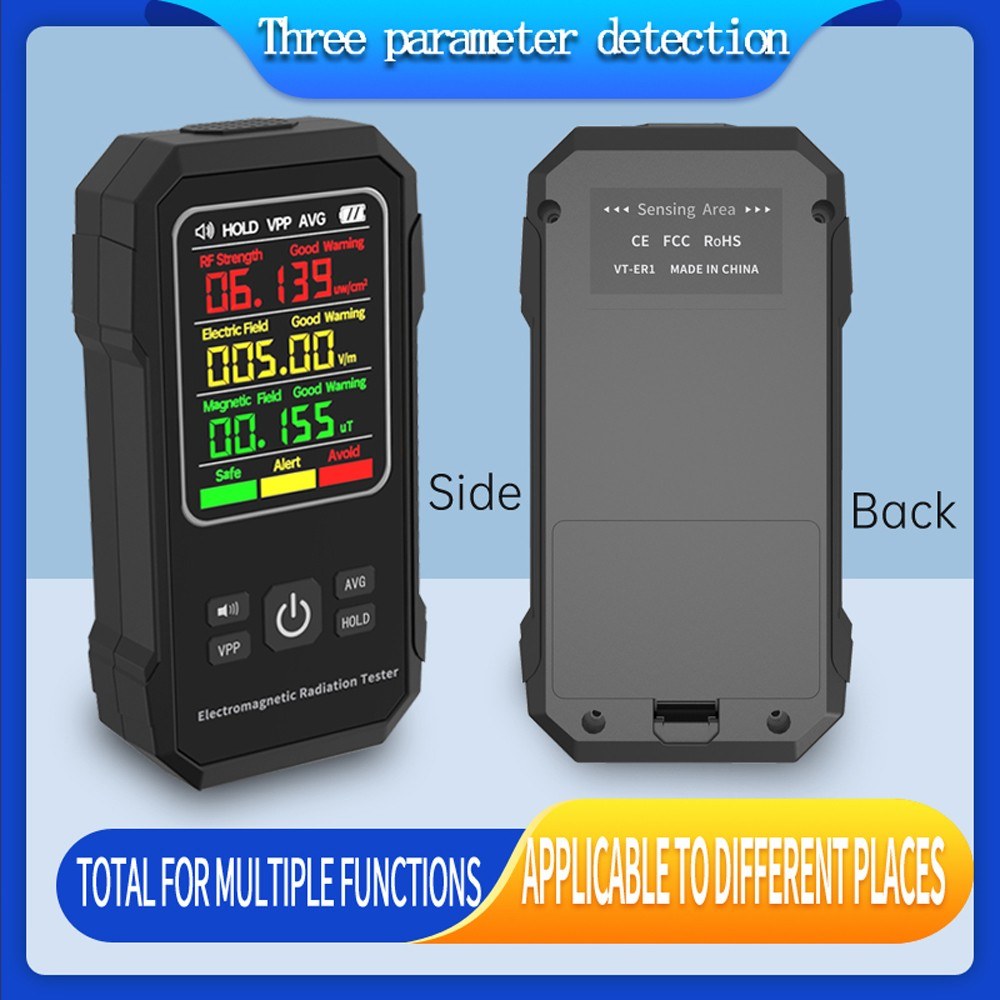 Multifunctional EMF Detector: Electric & Magnetic Field Tester with Sound Alarm