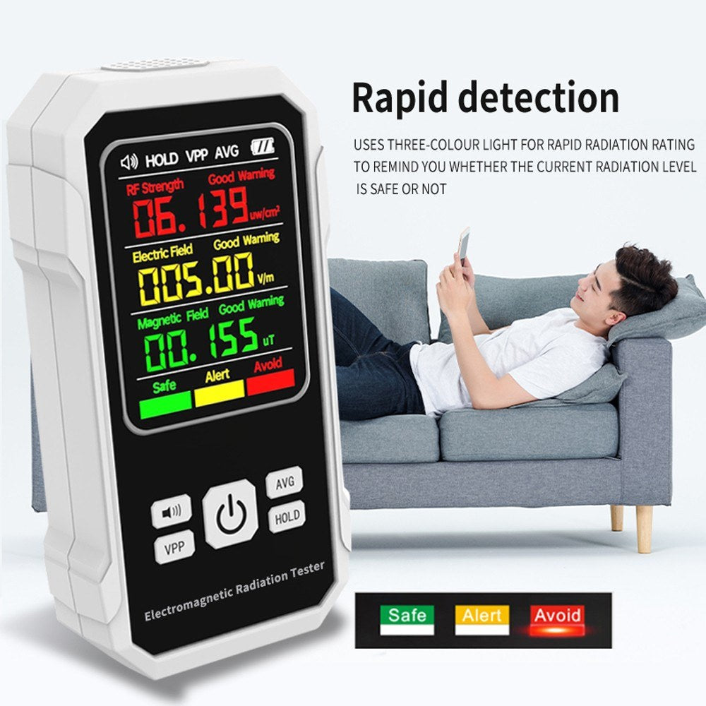 Multifunctional EMF Detector: Electric & Magnetic Field Tester with Sound Alarm