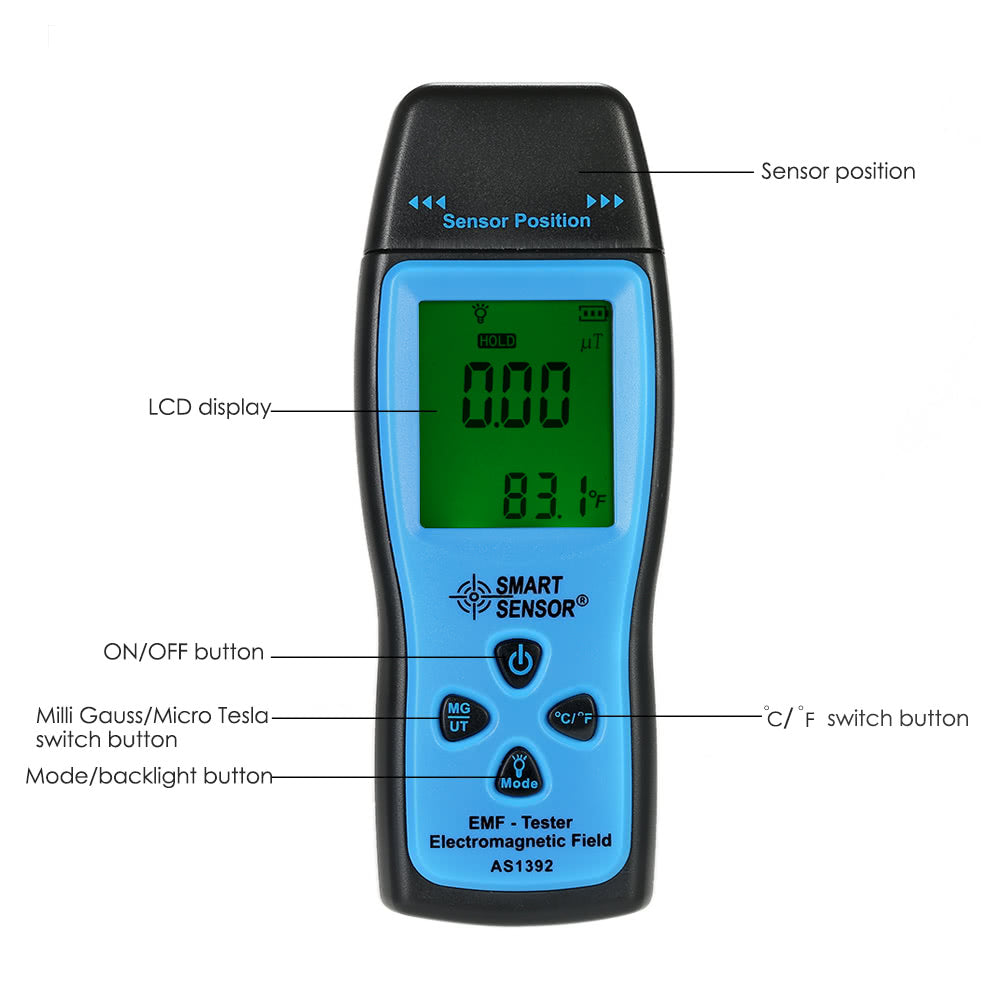 Handheld Digital LCD EMF Meter & Radiation Detector