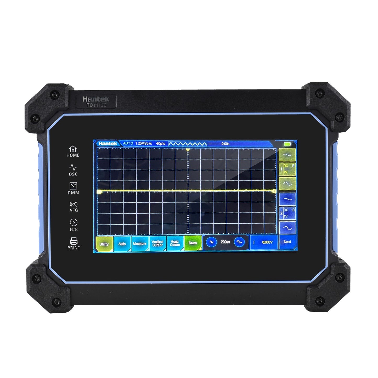 Rechargeable Hantek TO1112C 2-Channel Oscilloscope Multimeter, 110MHz Bandwidth, 250MSa/S Sampling, 8M Depth, 7-inch LCD, Waveform Generator with Tool Bag