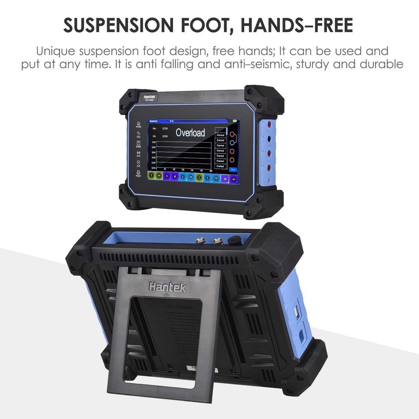 Hantek TO1112 / TO1112C / TO1112D / TO1154D / TO1204D / TO1254D Portable 4-Channel Oscilloscope Multimeter with Signal Generator &amp; Tool Bag, 7" TFT LCD, 1GSa/s, 8M Memory