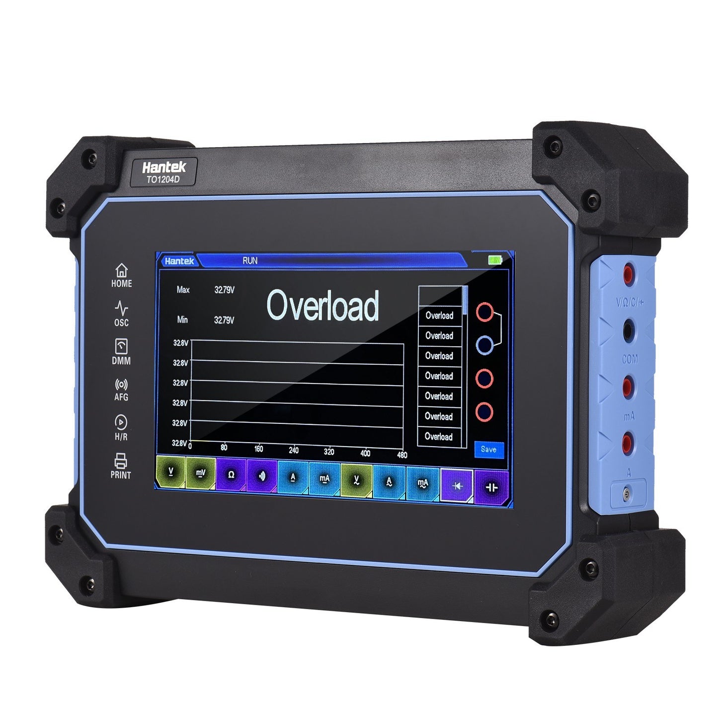 Hantek TO1112 / TO1112C / TO1112D / TO1154D / TO1204D / TO1254D Portable 4-Channel Oscilloscope Multimeter with Signal Generator &amp; Tool Bag, 7" TFT LCD, 1GSa/s, 8M Memory